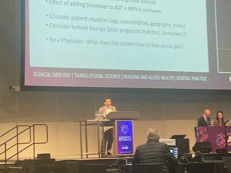 Dr Raji Kooner attending a session at the 24th Asia-Pacific Prostate Cancer Conference, Melbourne, August 2024