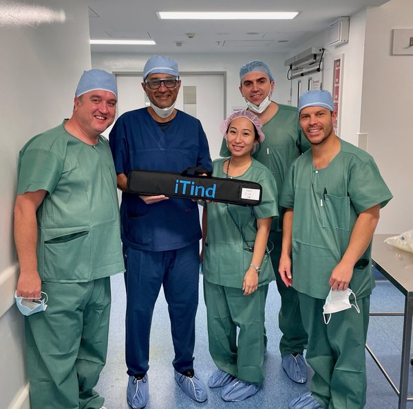 Dr Raji Kooner with the iTind theatre team