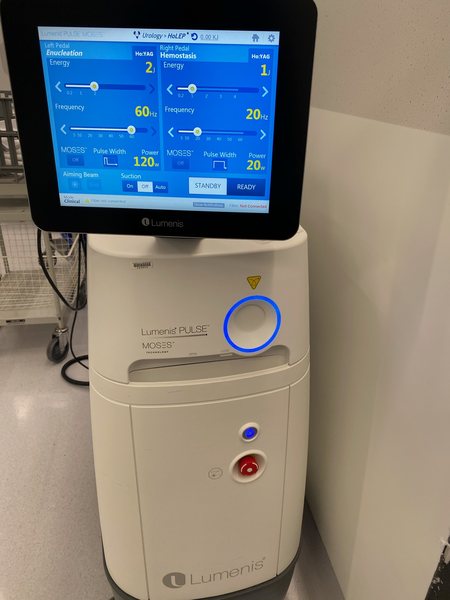 Lumenis Pulse MOSES control screen