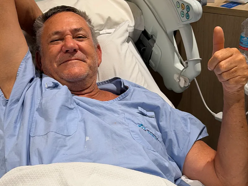 Patient recovering after single port robotic prostate surgery