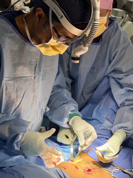 Operating team in scrubs