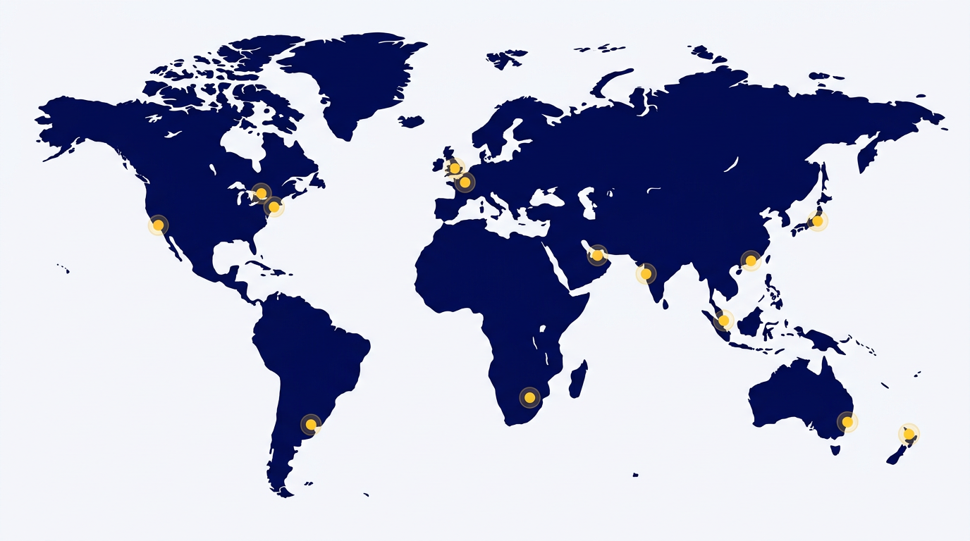 World map showing the global reach of Dr Kooner's international patients